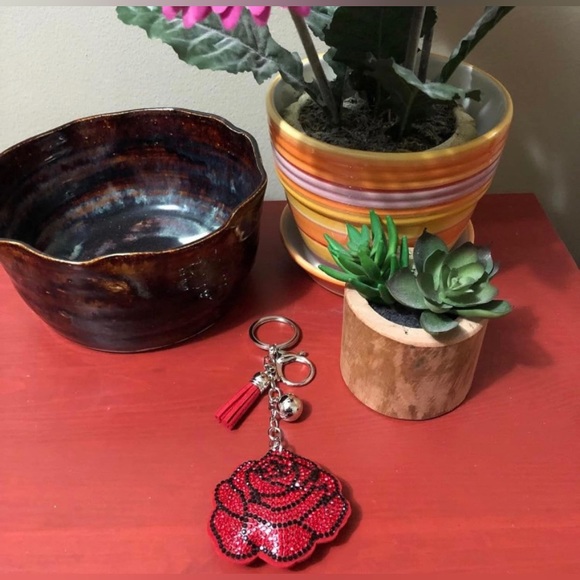 s-l400.jpg Bling Rose Bag Charm/Keychain